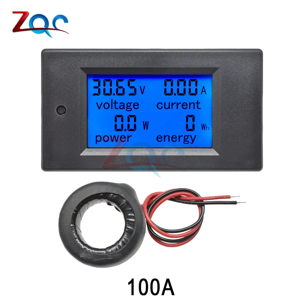 AC 80-260 v 20A 100A Wyświetlacz LCD Cyfrowy Woltomierz Amperomierz Prądu Ваттметр Źródło Zasilania Miernik Energii Tester Miernik Monitor