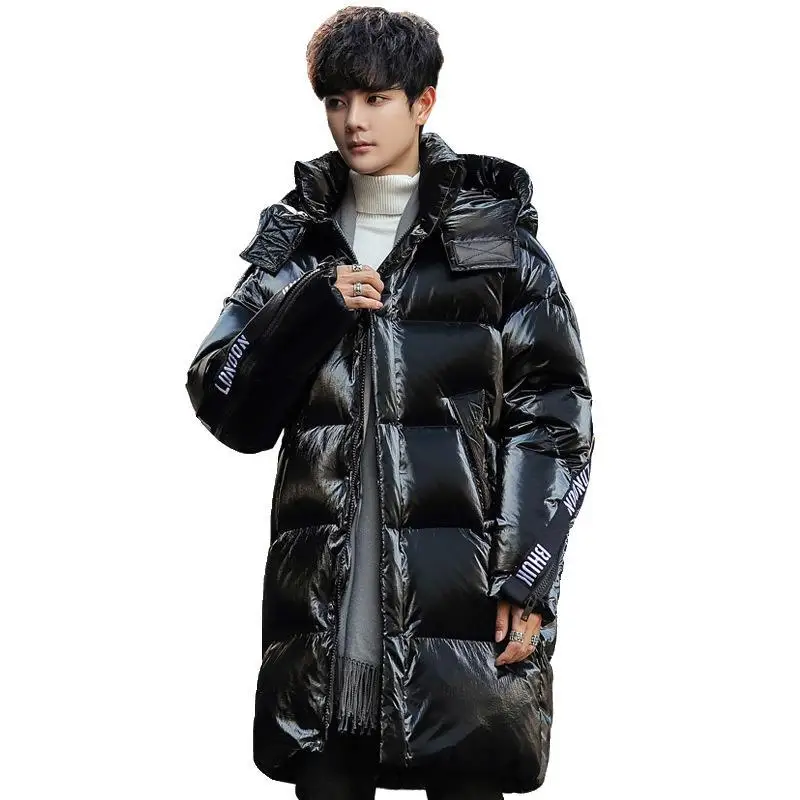 Zimowy Nowy Styl, Biały puch kaczy, Gruba Męska kurtka puchowa średniej długości, Popularne marki, odzież męska w stylu koreańskim