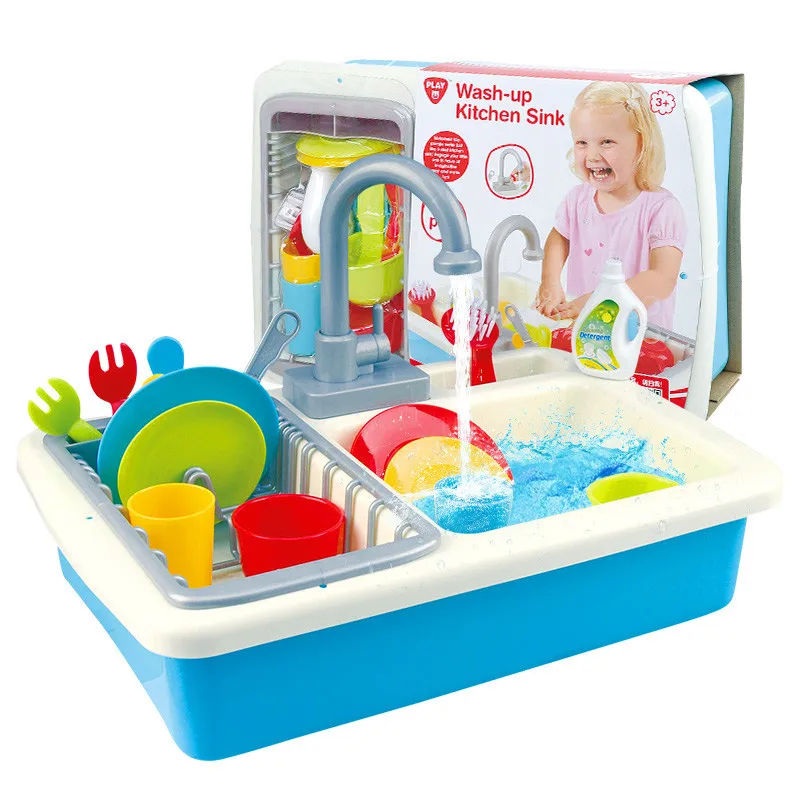 Bellego zestaw do czyszczenia naczyń, mały basen imitacja kuchni zmywarka dziecięce, rodzinne zabawki