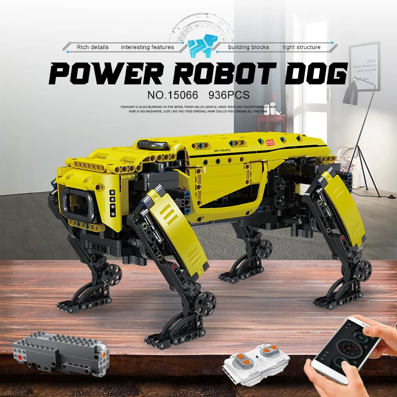 MOULD KING high-Tech Zabawki Aplikacji i Rc pojazdy z południa model Dużego Psa Boston Dynamics AlphaDog Klocki Cegły Prezenty dla Dzieci 15067
