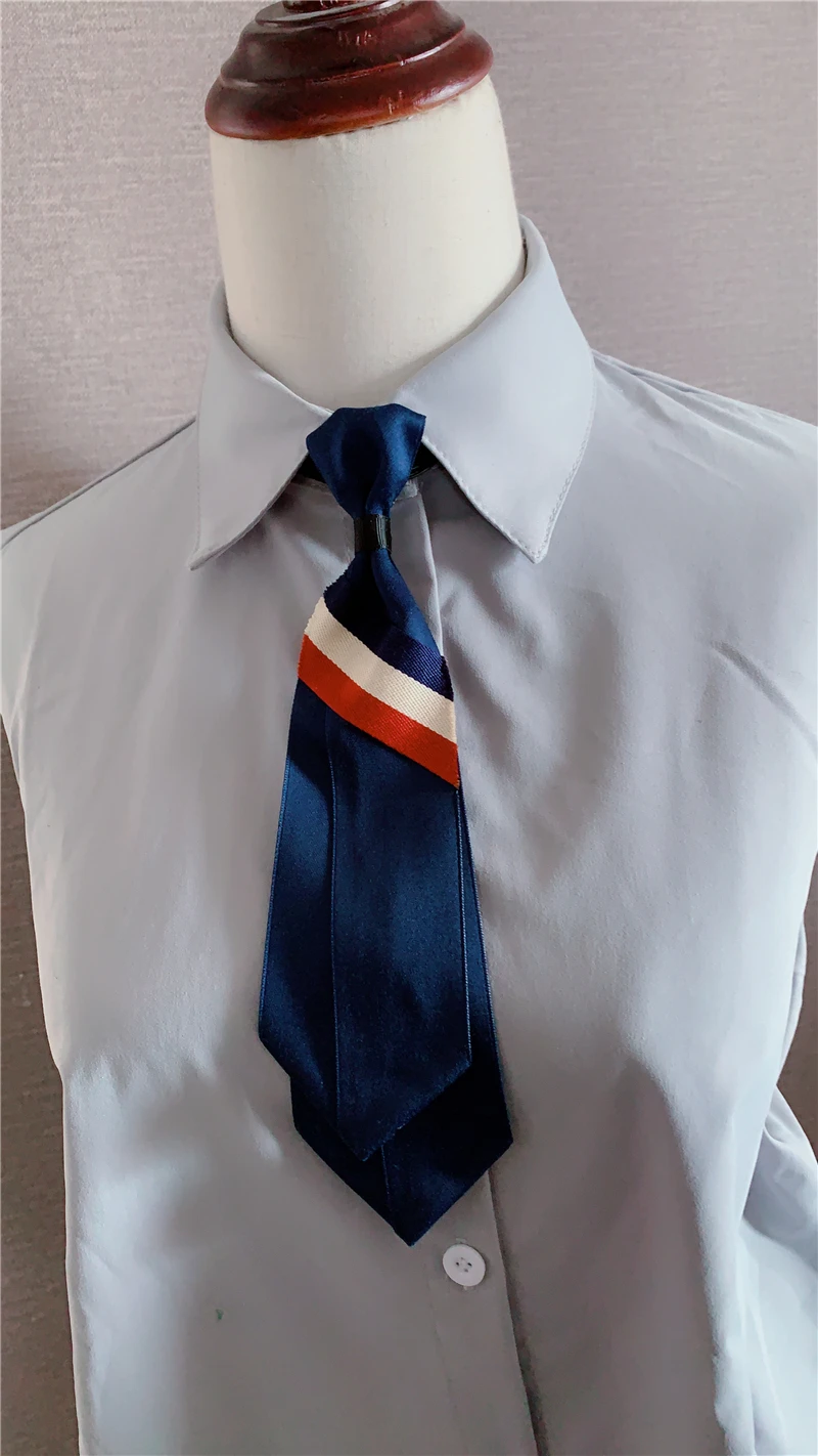 Bezpłatna wysyłka, Nowy męski Oryginalny mle kobiecy Damski Krawat, Koreański Leniwy Mały Krawat, Uniformy Stewardess, Akcesoria, Koszula W Paski, Krawat