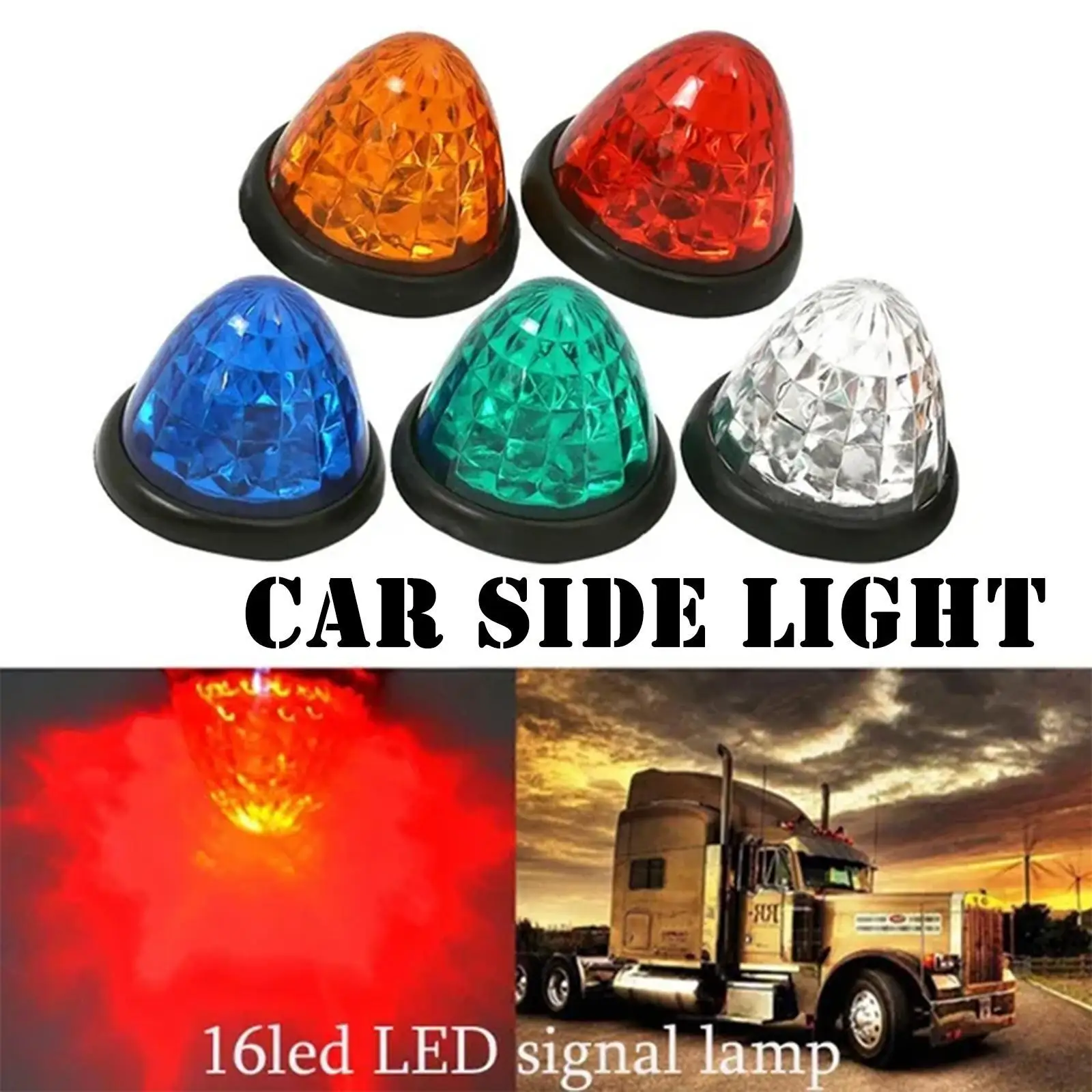 12-24 W 16 LED Samochodowy Rozliczenia Ostrzegawcza Lampka ostrzegawcza Stożkowy Prześwit Uchwyt Boczny Obrotowe Flary Dla RV Ciężarówka Luz