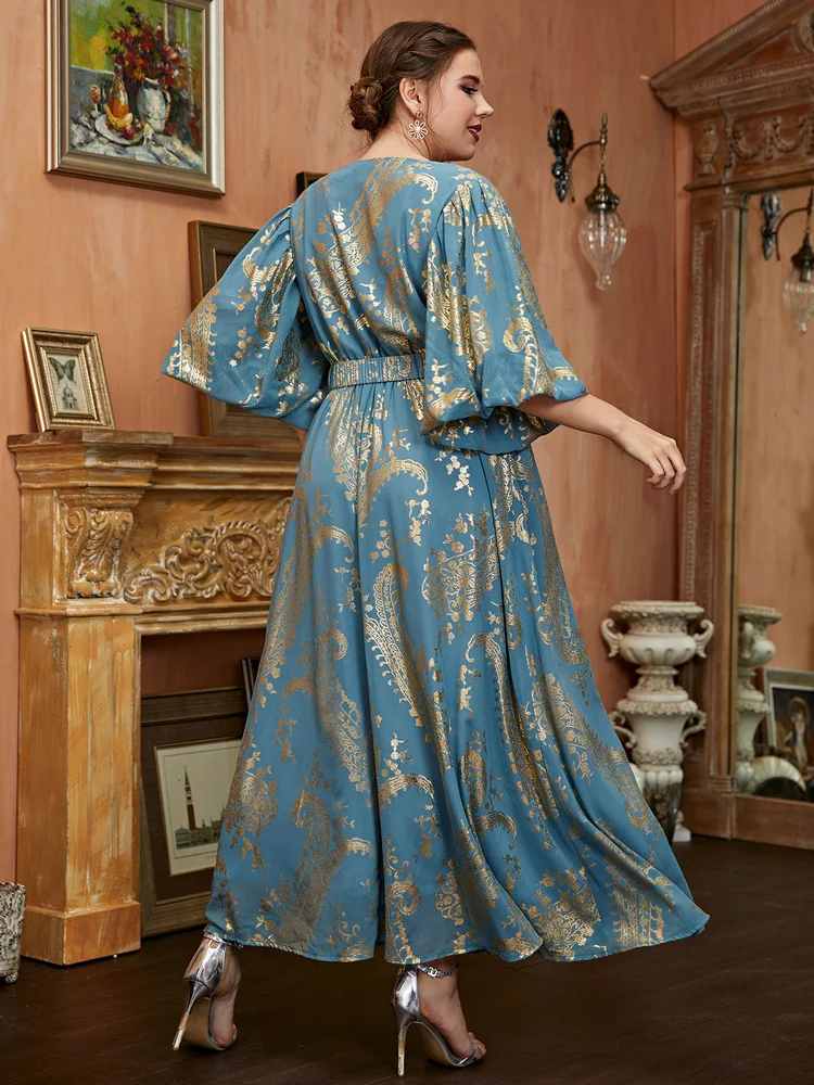 TOLEEN Sukienki Maxi Plus size 2022 Wiosna Gigantyczne Bujne Luksusowe Eleganckie Eleganckie Długie Muzułmańskie Tureckie Suknie Wesele