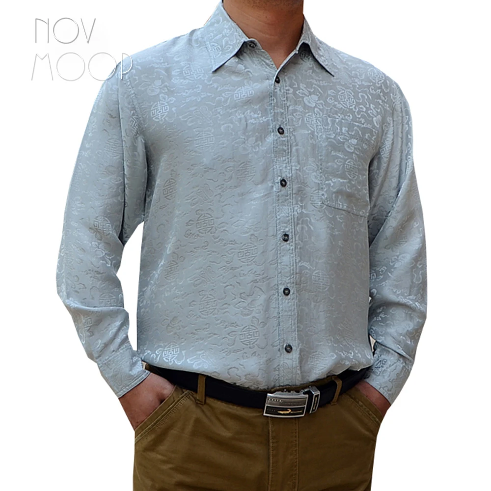 5 Kolorów naturalna jedwabna koszula męska koszulka smok żakardowe koszulka homm camiseta masculina camisa masculina LT380 Darmowa wysyłka