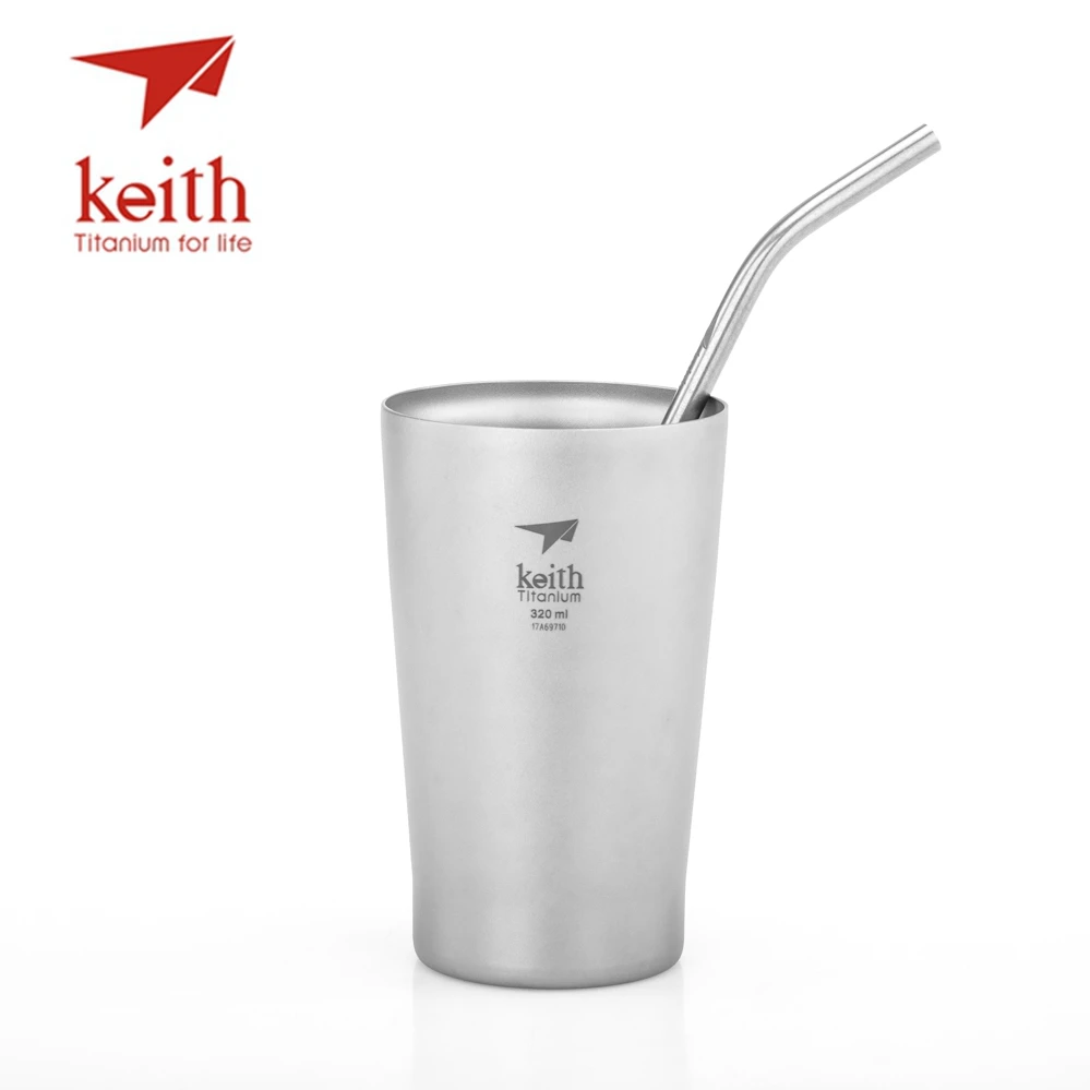 Keith Tytanu słomka do picia, zakrzywione i proste, dla rodzinnych słomek do napojów, przyjazne dla środowiska, przemysł spożywczy, z 1 czystą szczotką