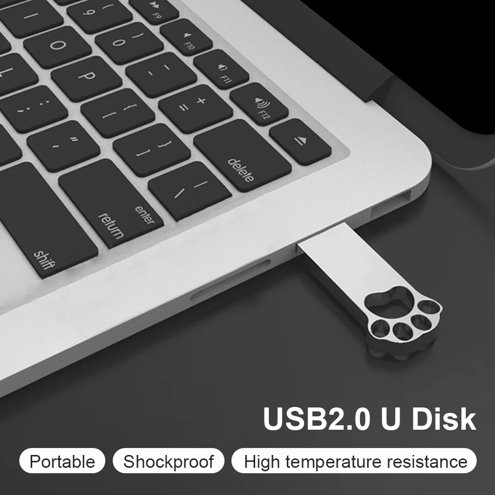 2021 Nowy Ładny Pendrive Flash USB 2,0 Pendrive Metalowy Kocia Łapa Pamięci USB Brelok Otwór na PC Komputer