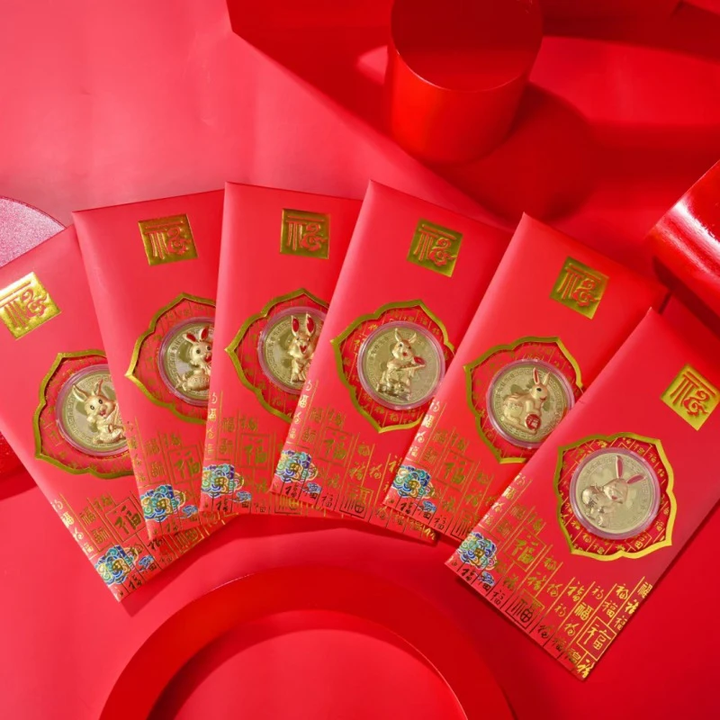 2023 Szczęście Bogactwo Dwanaście Znaków Zodiaku Złota Moneta Z Workiem Kolorowy Chiński Królik Monety Kolekcjonerskie Kolekcja Pamiątek Prezenty Na Nowy Rok