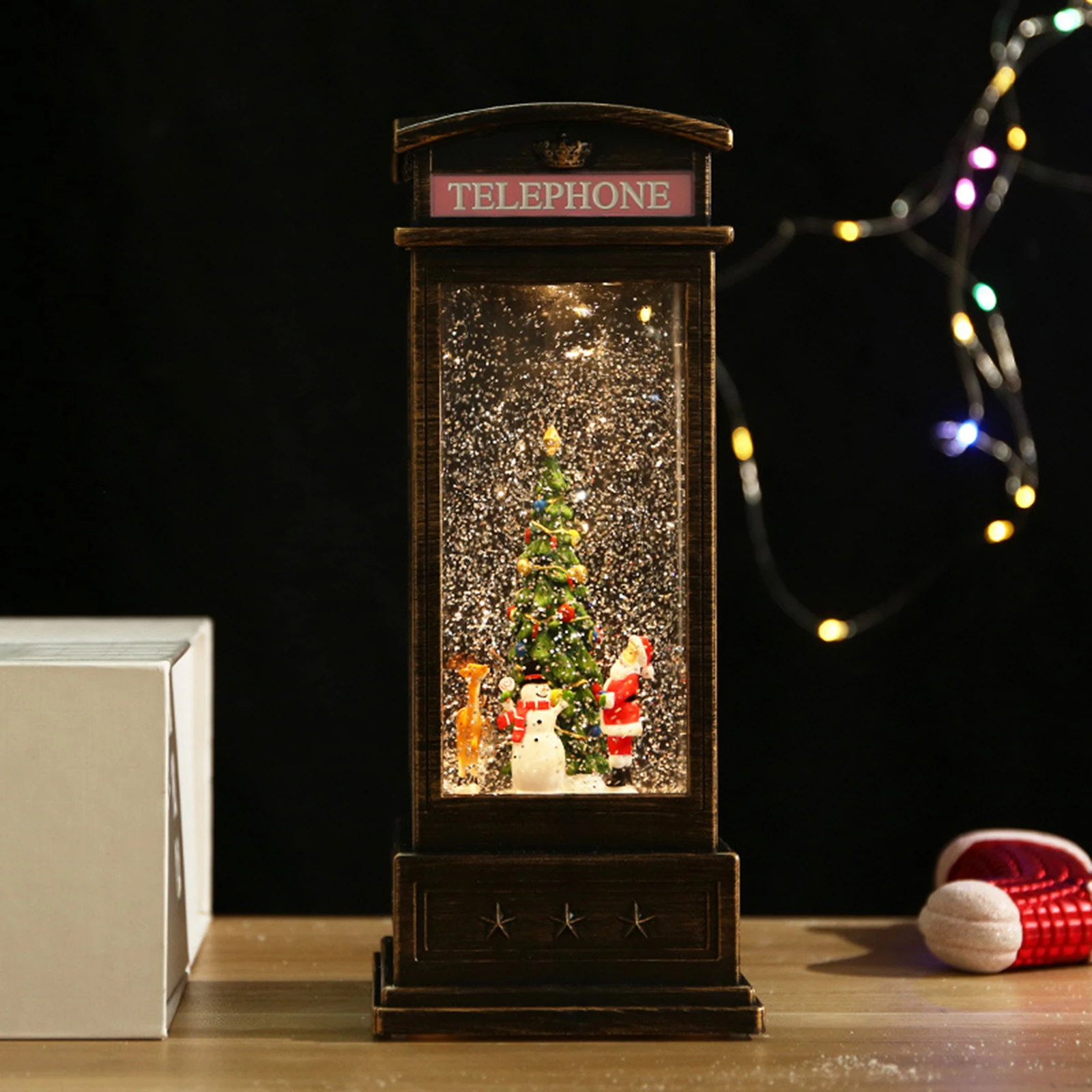 Błyszcząca Świąteczna Pozytywka Lampa Obrotowa Rzemieślnicza Zabawka dla Wystroju Imprezy