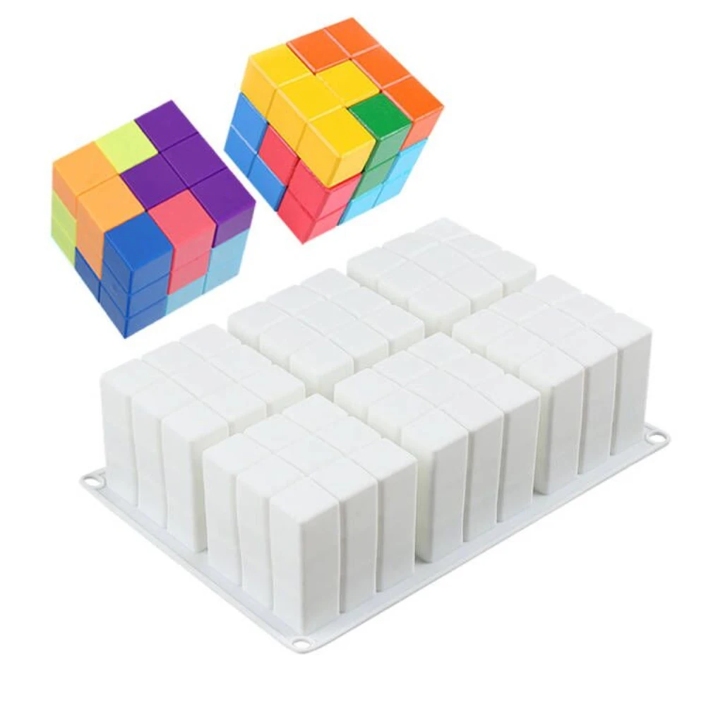 NOWY 3D Kwadratowy Kostka Rubika Formy Do Świec Sojowy Wosk Silikonowa Forma Zapachowa Tynk Świeca Diy Forma Do Świec Ręcznie robione Mydło Forma Do Świec