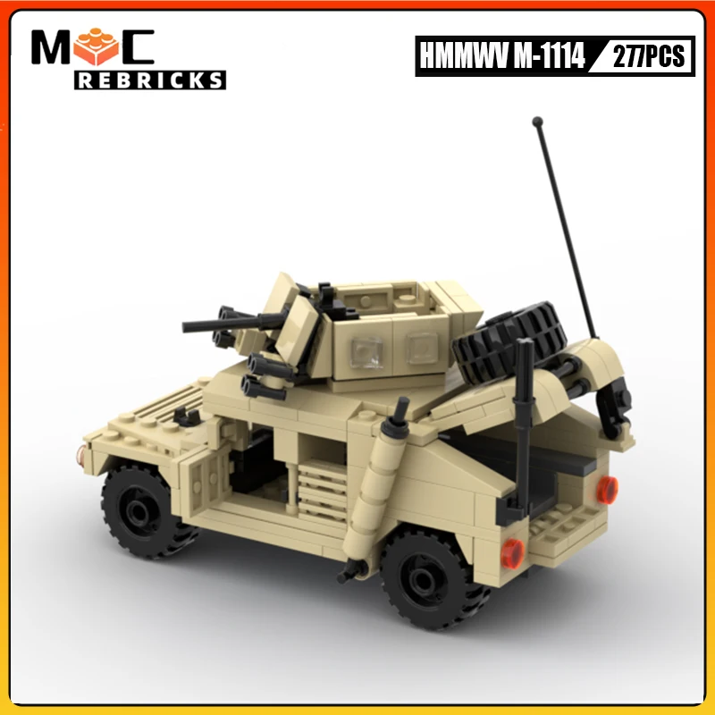 WW2 Wojskowa Seria MOC Budulcem Hummer M1114 Lekki Suv Wojskowe Żołnierze sił Specjalnych Samochód Murowane Zabawki dla dziecka na prezent