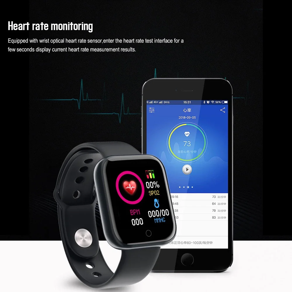Podłączone Inteligentne Zegarki dla Dzieci, Dziecięce, Zegarki na Rękę Bransoletka Siłownia Pulsometr Monitor Ciśnienia Krwi Sportowe Zegarek dla systemu Android