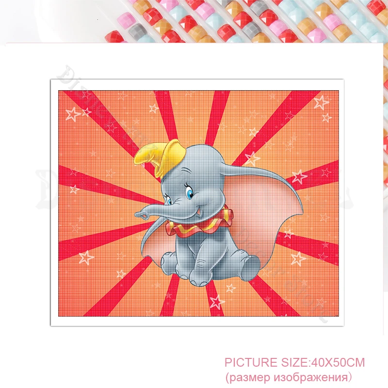 Disney Kreskówki Diamentowa Malarstwo Dumbo 5D Diy Diamentowa Mozaika Disney Klasyczne Postacie Pełne Diamentowa Haft Sztuka dla Dekoracji Domu