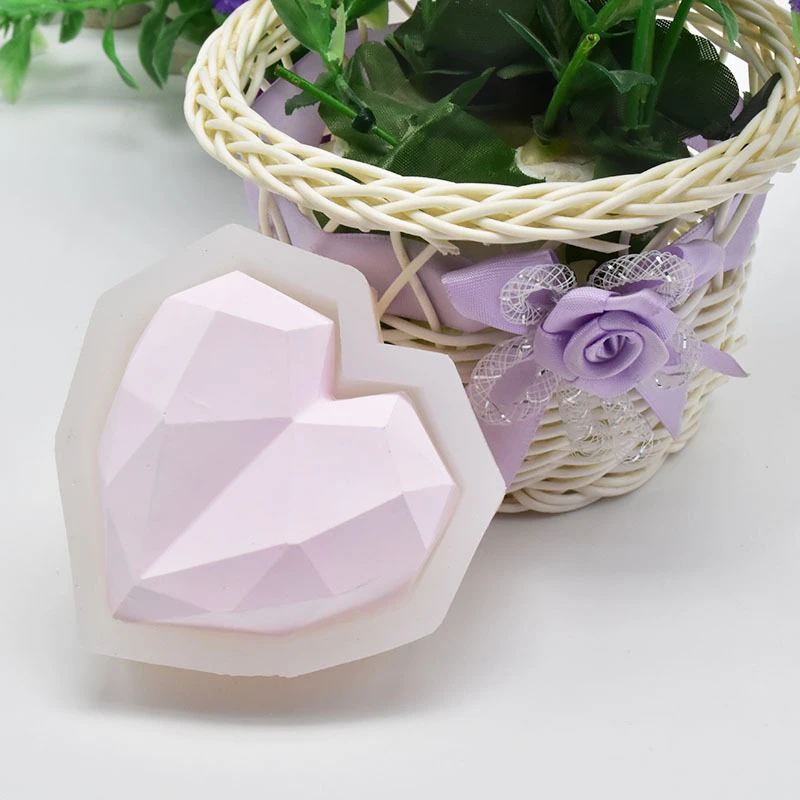 3D Diamond Mydło Formy Miłość W Kształcie Serca Świeca silikonowa forma Dekoracji Ciasta Czekoladowe Ciasteczka Muffin Narzędzie Do Pieczenia Deser formy