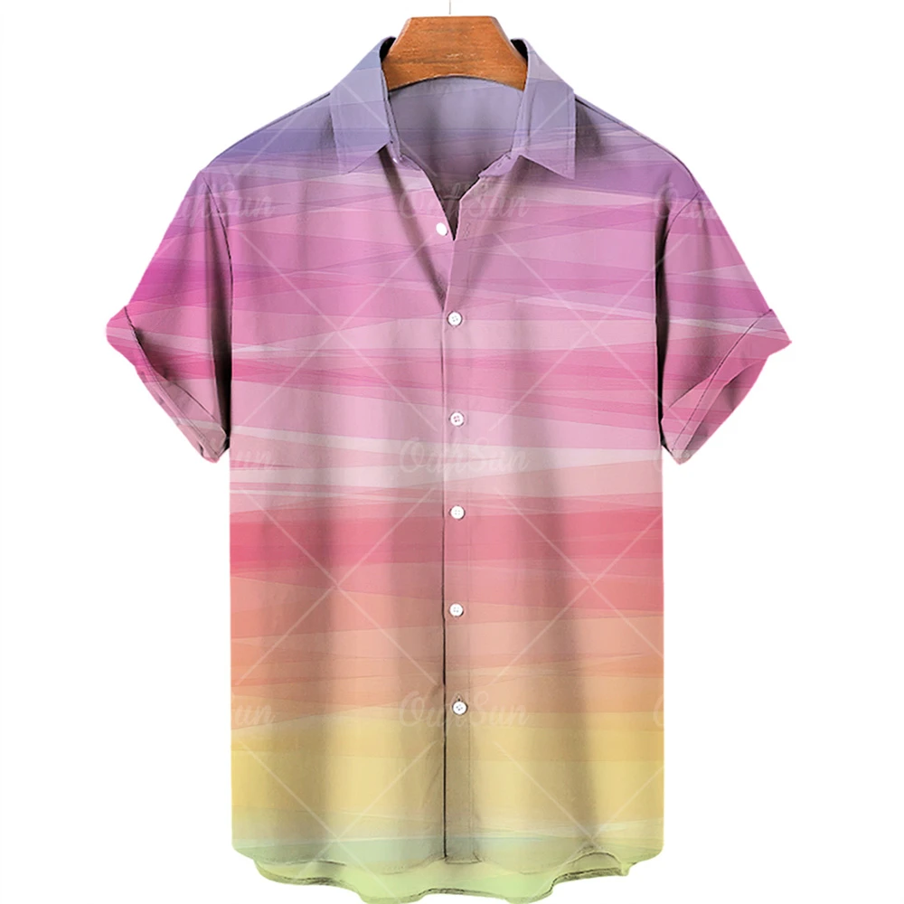 Koszula męska lato 2022, nowa Hawajska koszula, męska plażowa-shirt z nadrukiem i okładką, retro bluzki z krótkim rękawem, modna koszula, odzież, bluzki