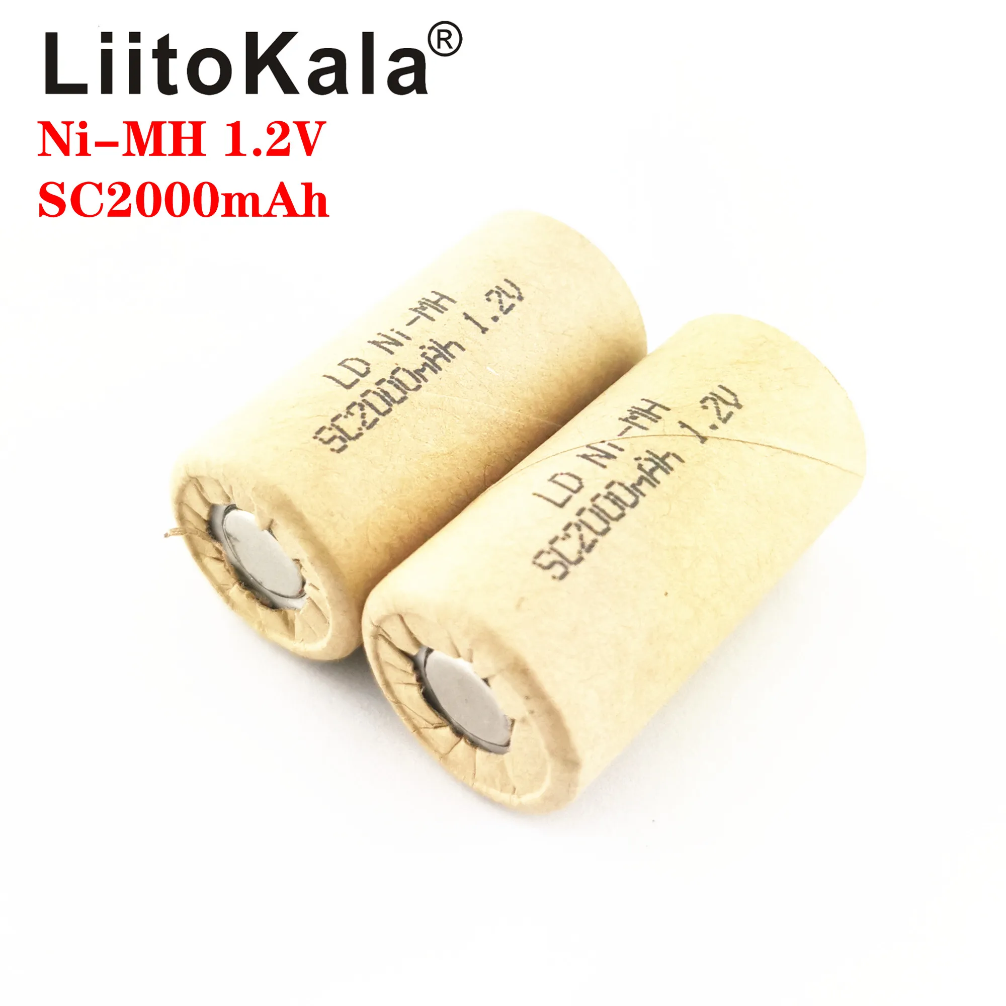 LiitoKala Ni-MH 1,2 v, SC 2000 mah Ni-MH wysoka moc narzędzie bateria szybkość rozładowania komórki 10C akumulatory komórki 2,0 Ah