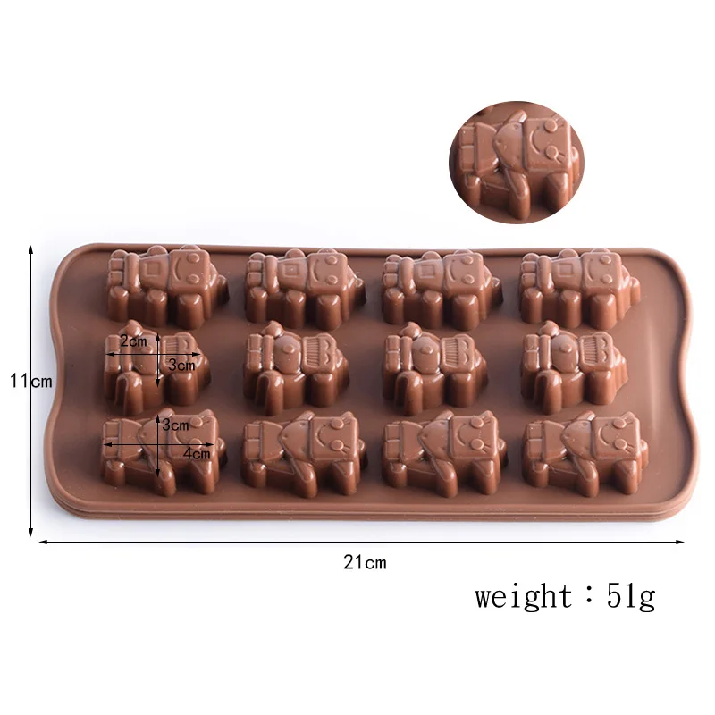 Robot forma Wysoka jakość Środowiska silikonowy czekolada formy klapki cukierki ciasto forma do pieczenia kryształ klej Twórczy