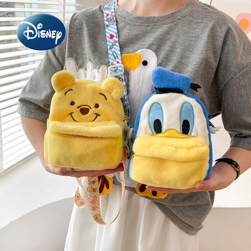 Disney Kubuś Puchatek 2022 Nowy Pluszowy Plecak Dla Dziewczyn Pluszowe Torba-Komunikator Na Jedno Ramię Modny Dziecięcy Mini-Plecak z postaciami z kreskówek