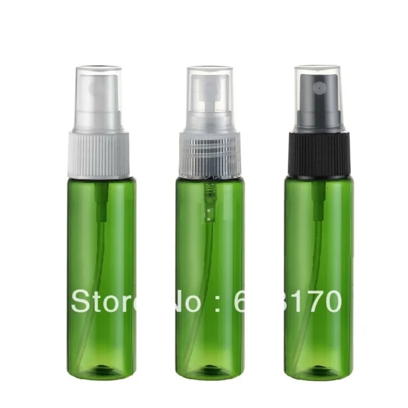 100pcs 30 ml Pusty Spray Zielony Butelka Biały/ Czarny/ Przezroczysty Osłonę PET Atomizer Do Perfum Pojemnik, Drogowa wielokrotnego użytku, Opakowania Kosmetyczne