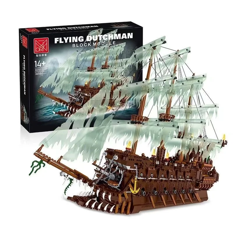 3653 szt caribbean pirate ship moc montaż model statku seria filmów flying dutch budulcem zabawka prezent na urodziny