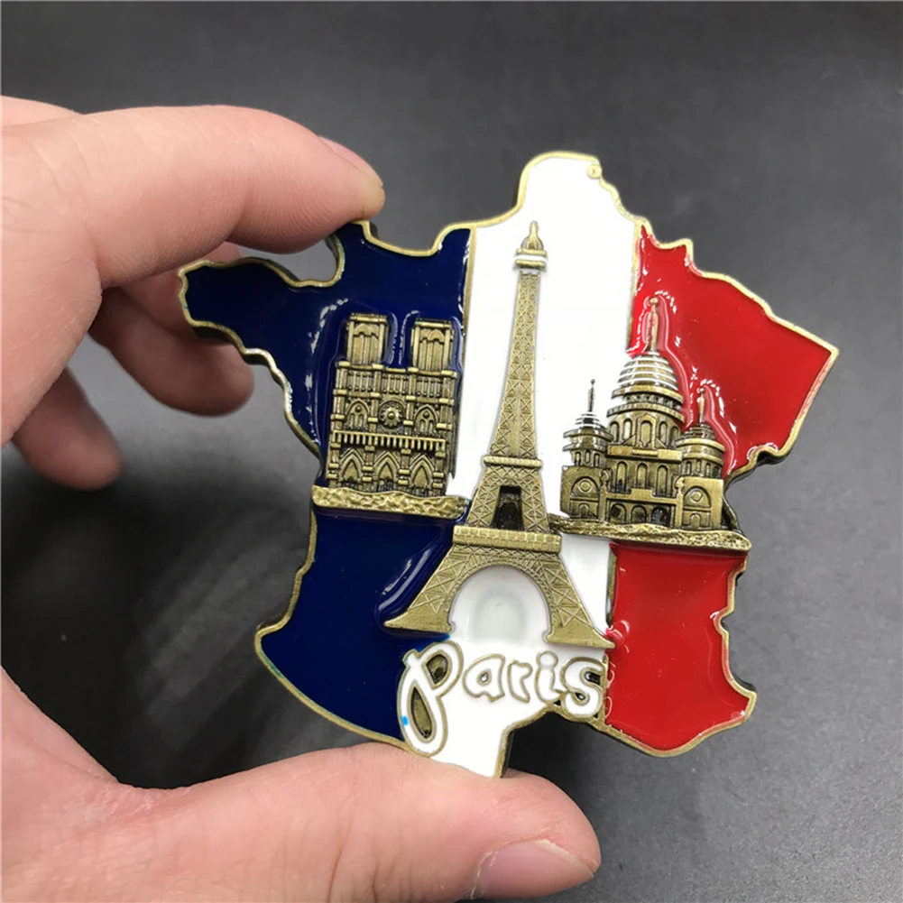 1 Kreatywny 3D Metalowy Magnes Francja Mapa Naklejka Na Lodówkę Naklejki Z Żywicy Paryż Turystyczna Pamiątka Dekoracji Domu Dropshipping