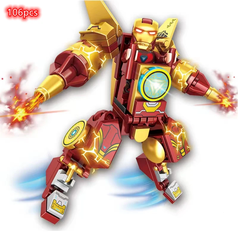 4 Rodzaje Marvel Iron Man, Hulk Buster Model Figurki Klocki dla Dzieci Zabawki Cegły Prezent dla Dzieci Chłopców