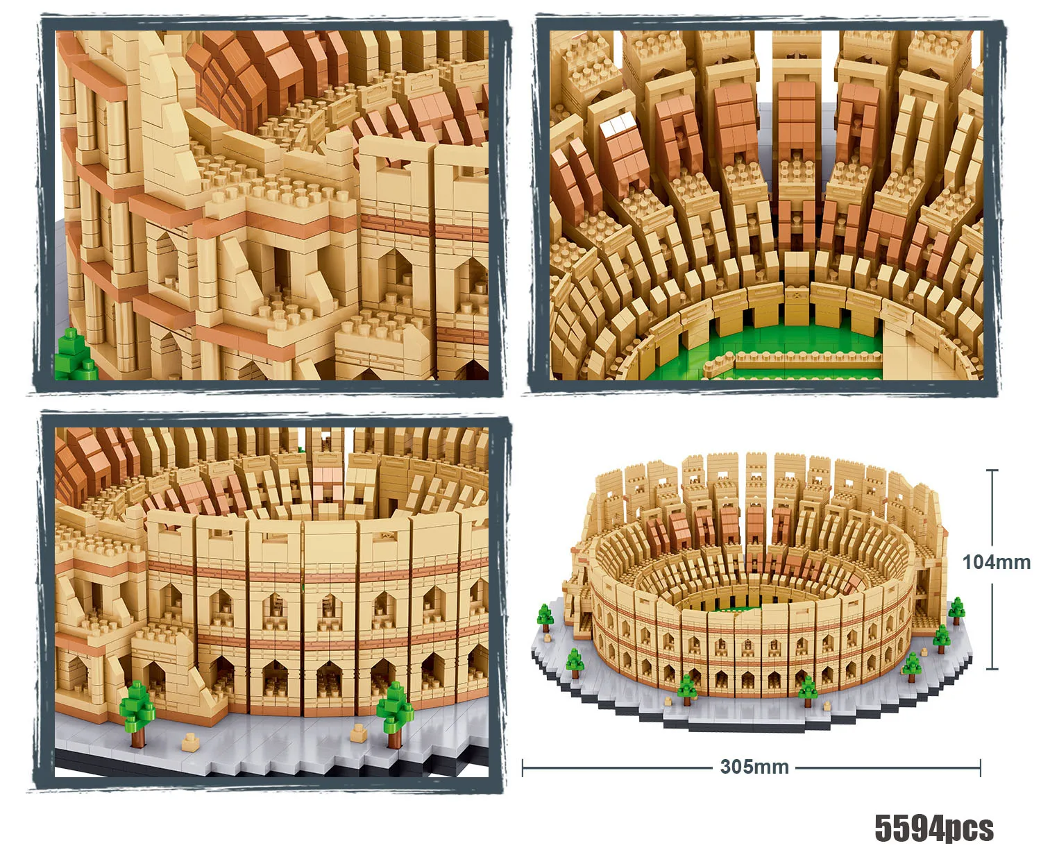 Światowa Architektura Bloki Słynne Miasto Diamentowe Cegły Luwr Big Ben Koloseum Modelu Cegły Zabawki Edukacyjne Prezenty