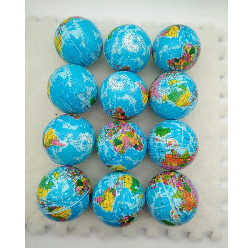7,6 cm Algowa Mapa Świata Styropianowe Kulki Atlas Glob Palm Zabawka błękitna Planeta Ziemia Piłkę Zabawki dla Dzieci, Dziewcząt, Chłopców, 6 szt.