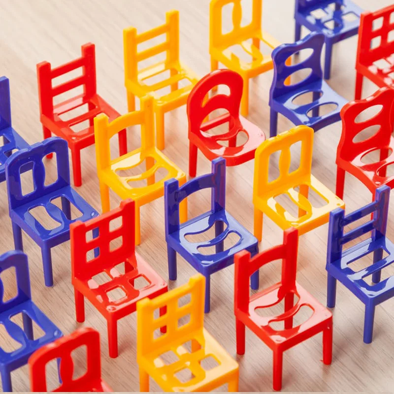 24ШТ Stos Krzeseł Gra Mini Bilans Jednostki Zabawka Kompilacja Plastikowe Bloki Równoważenie Gra Edukacyjna dla Dzieci Zabawki Edukacyjne 2022