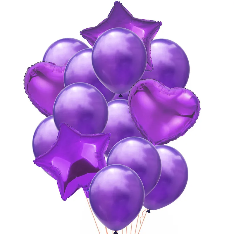 12 Cali Fioletowe Balony, Konfetti Ozdoby Urodziny Wystrój Metalowy Zestaw Balonów Osoba Dorosła Dziecko Dziecko Prysznic Ślubne Akcesoria