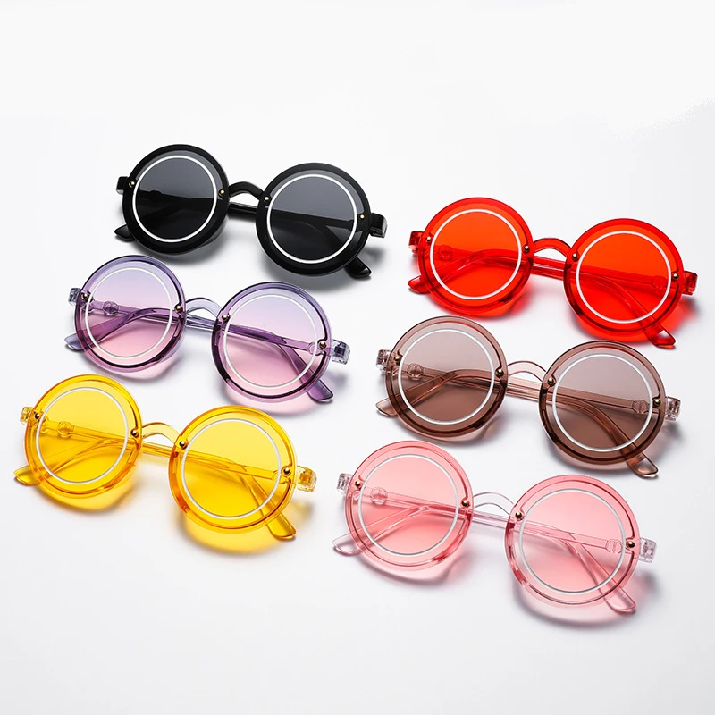 2022 Modne Okrągłe Okulary dla Dzieci, Dla Dziewczyn, dla Dzieci, Okulary Dla dzieci, Okulary z Ochroną Uv, Kolorowe Okulary Do Podróży UV400