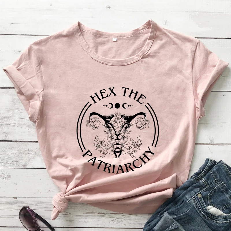 Koszulka Hex, the Patriarchy fajna damska koszulka z krótkim rękawem boho pro choice