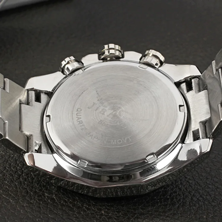 FUNKCJĄ Stud scale kalendarz zegarek kwarcowy stalowe zegarki czarne białe spersonalizowane proste męski zegarek kwarcowy