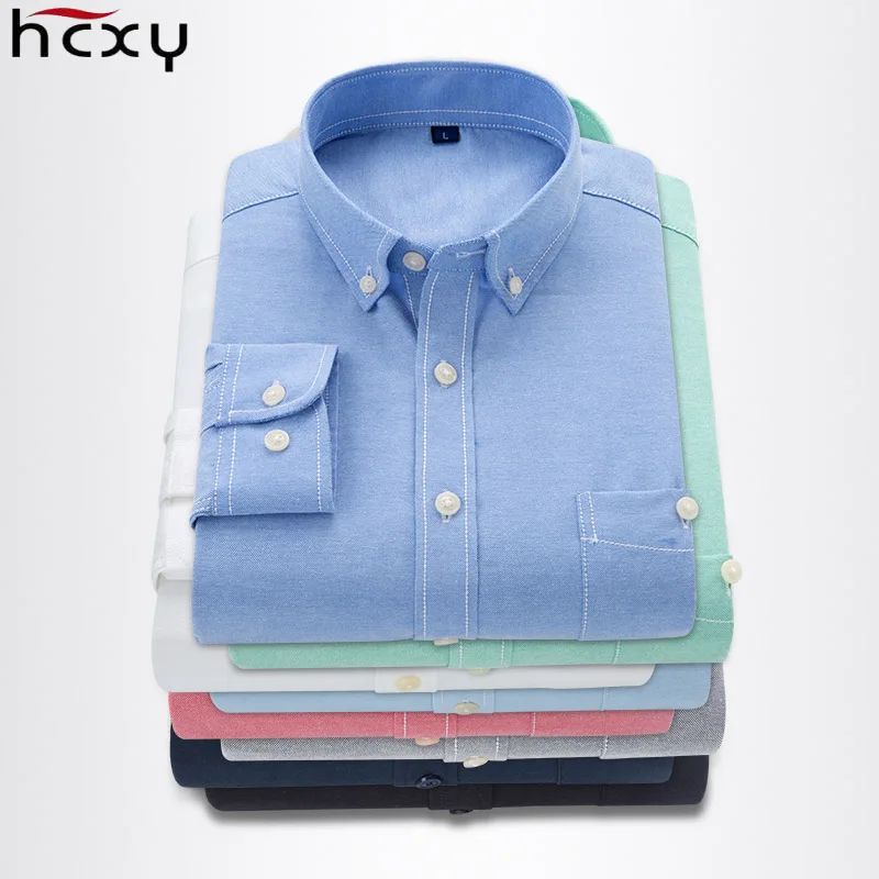 HCXY 2021 wiosna z długim rękawem plus rozmiar 5XL męska casual koszula męska biznesowa koszula męska firmowa społeczna оксфордская koszula