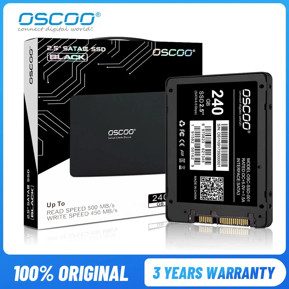 OSCOO SSD, Dysk HDD 2,5 Dysk SSD 120 GB, 240 GB Wewnętrzny Dysk Ssd Dysk twardy Disco Duro Solidos Stacjonarnego i Laptopa