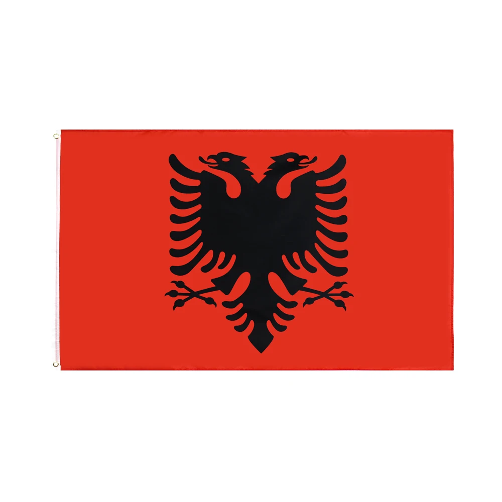 90x150 cm Flaga Albanii Dwugłowy Orzeł Basen Kryty Banner Albański Herb Flaga Narodowa