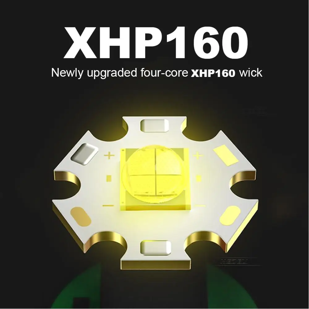 XHP160 Skalowalne USB Ładowalną lampa 18650 Akumulator 26650 lampa na Kempingu najjaśniejsza latarka led 1000 000 lm