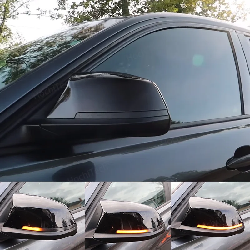 Dynamiczny Przewijania Czarny Led Kierunkowskaz Lusterko Wskaźnik Alarm Światło dla BMW Serii 3 F30 F31 320i 328i 330i 335i 2012-up