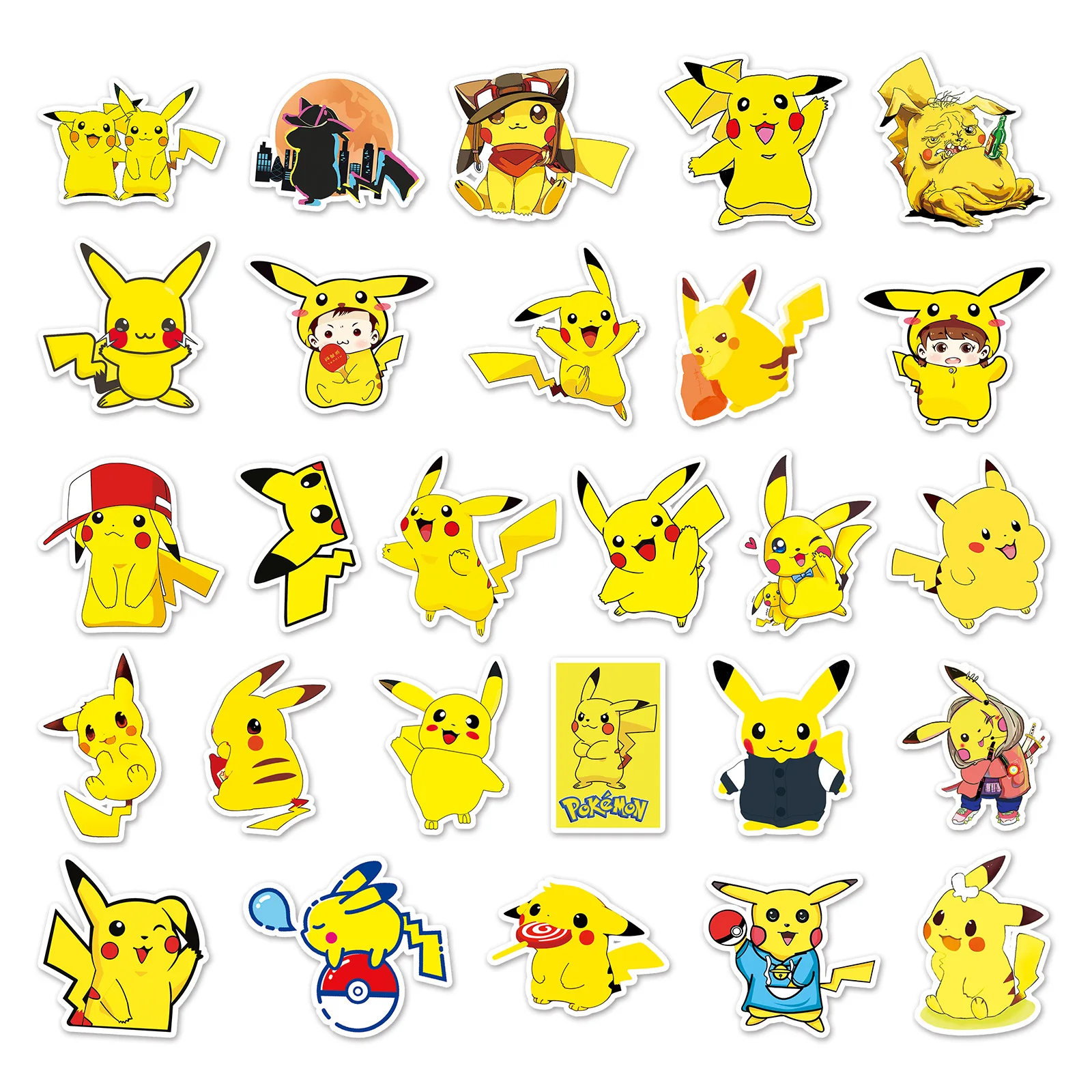 54 Pokemon Pikachu Anime Spersonalizowane Naklejki DIY Deskorolka Puchar Dla Wody Ozdoby Bagaż Naklejki Wodoodporne dla Dzieci Prezent
