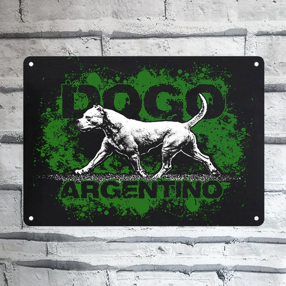Dogo Argentino Blaszany Szyld Plakat Domowe Puby i Bary Plakat Ścienny Artystyczny Plakat Kawy Ogród Biuro Osób Jaskinia Klub Metalowy Szyld