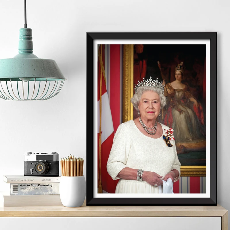 Współczesne Dzieło sztuki Królowa Elżbieta II Portret na Płótnie Artystyczna, Malarstwo, Plakaty i Wydruki Malarstwo Dekoracji Salonu
