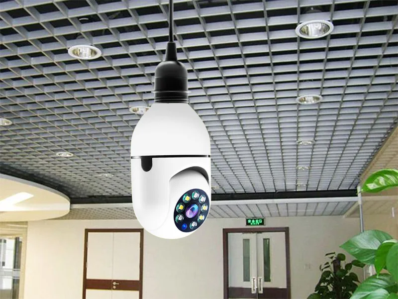 E27 Panoramiczne Widzenie w Nocy, Dwukierunkowe Audio Domowa Bezpieczeństwo Monitoring WIFI Kamera IP Automatyczne Śledzenie Człowieka Wewnętrzny Monitor