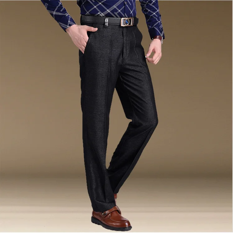 Męskie Spodnie, Garnitur, Rozmiar 39 = 44, Jesienno-Zimowe Gęste Modelowe Spodnie Dla Mężczyzn, Modne Klasyczne Spodnie Robocze Spodnie, płaski garnitur, spodnie