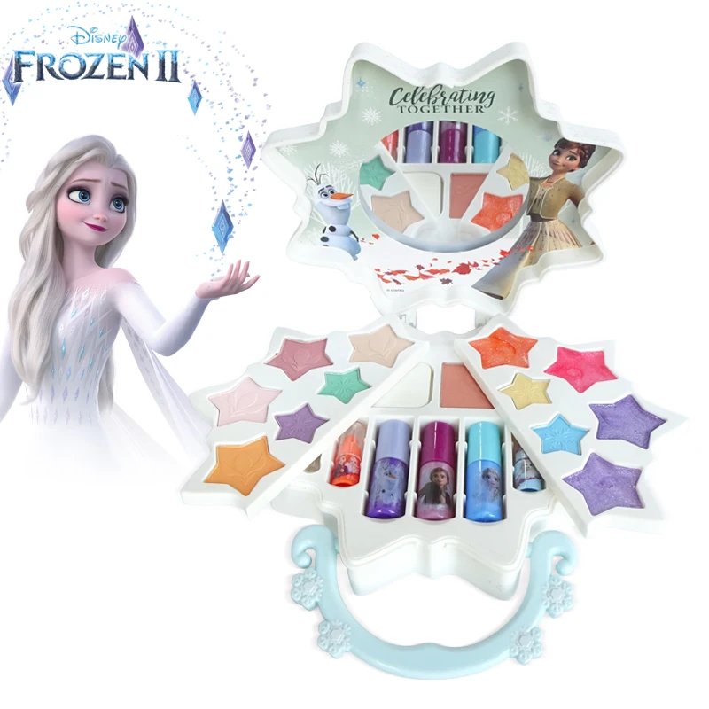 Disney girls Księżniczka Mrożone ⅱ Piękne Pudełko Do makijażu Z płatki Śniegu, Zabawki Dla dziewczynek, Zabawki dla makijażu