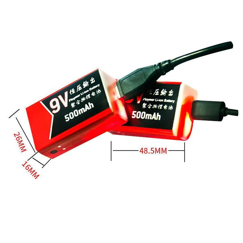 GTF 9 W USB akumulator litowo-baterii 500 mah, Litowo-polimerowa Bateria do Multimetru Mikrofon Zabawka Pilot Zdalnego Sterowania na Bezpośrednie dostawy