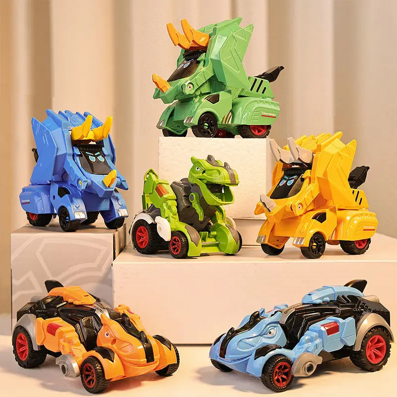 Jeden klucz Deformacji Samochodu Zabawki Automatyczna Transformacja Robot Dinozaur Plastikowy Model Samochodu Śmieszne Odlewania Pod Ciśnieniem Zabawki Dla Chłopców Niesamowite Prezenty dla Dzieci Zabawka