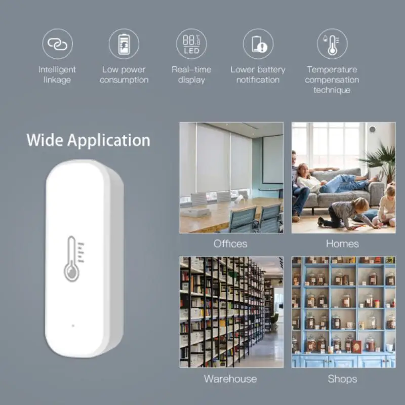 CORUI Tuya ZigBee Inteligentny czujnik temperatury i wilgotności Tuya Aplikacja Smart Life Zarządzanie domowej bezpieczeństwem Praca z Alexa Google Home