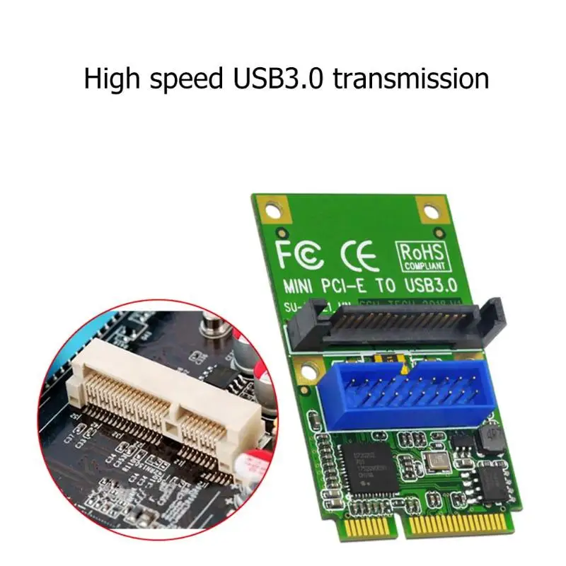 Mini PCI-E Express do USB 3,0 19Pin 20Pin Karta rozszerzeń interfejs SATA zasilania dla KOMPUTERÓW Mini PCI-E do adaptera USB