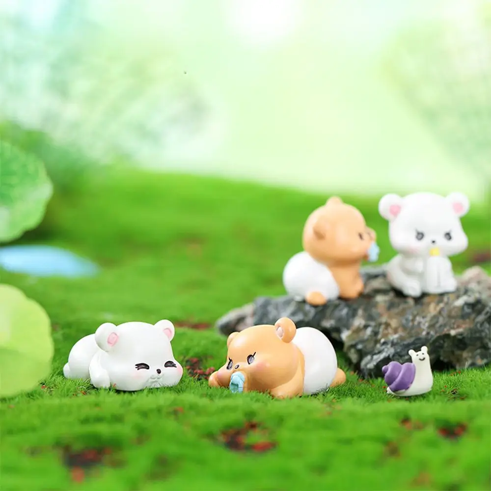 Żywica Miniaturowy Rysunek Ogród Brodawki Niedźwiedź Figurki Mikro Krajobraz Dekoracji Domu Butelka Niedźwiedź Figurki