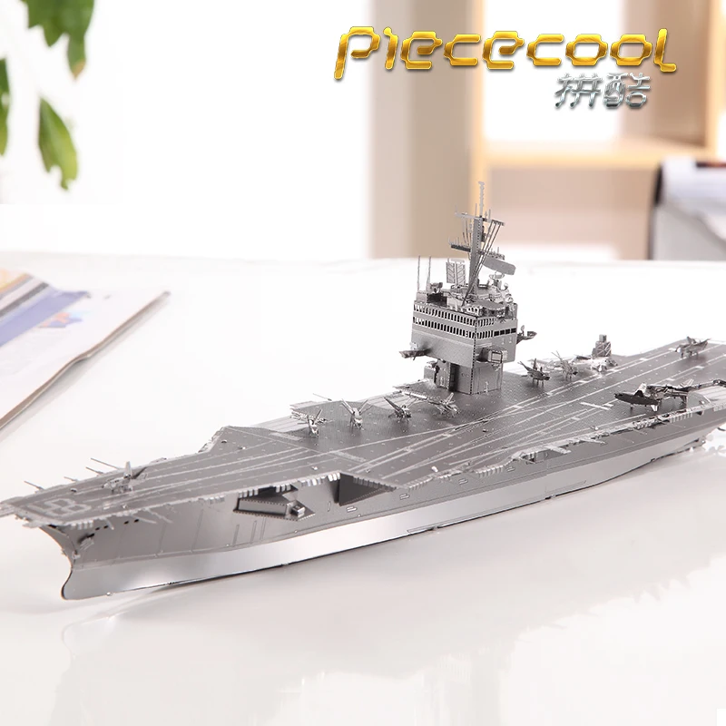 MMZ MODEL Piececool 3D Metalowe Puzzle USS ENTERPRISE CVN-65 DIY Zebrać Model Zestawy Laserowe Cięcie Puzzle Budowlane Zabawki Prezent dla dorosłych