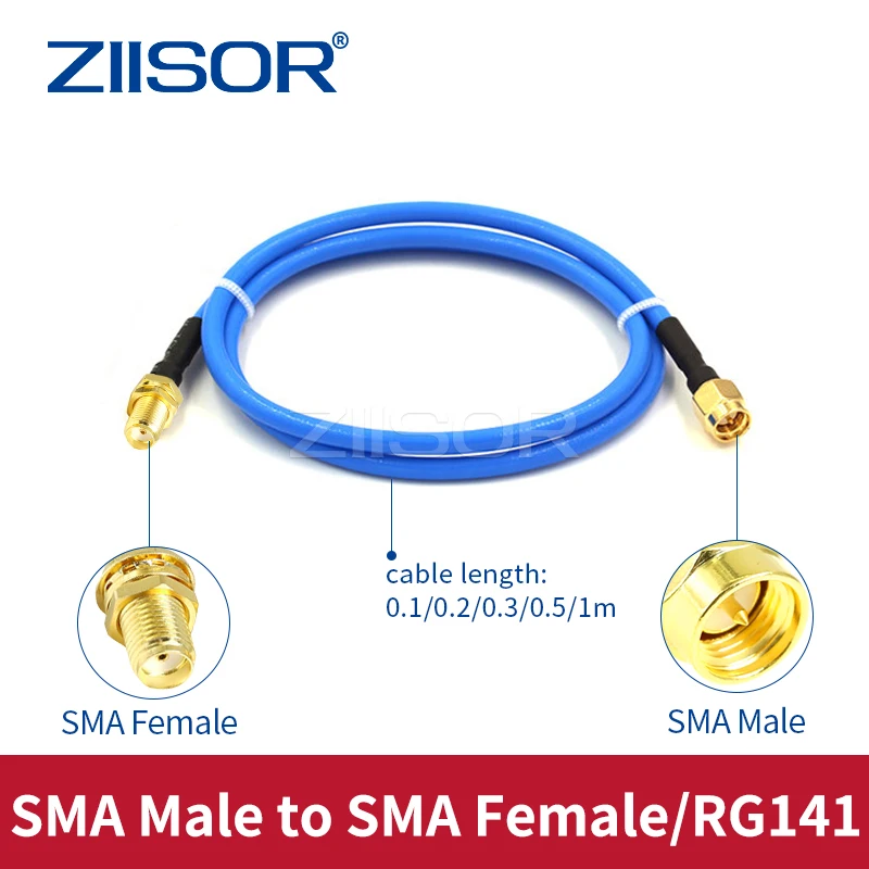 Полугибкий kabel koncentryczny RG141 Odporne na wysokie temperatury, Długi kabel ze złączem SMA SMA Male to Female z niskim tłumieniu